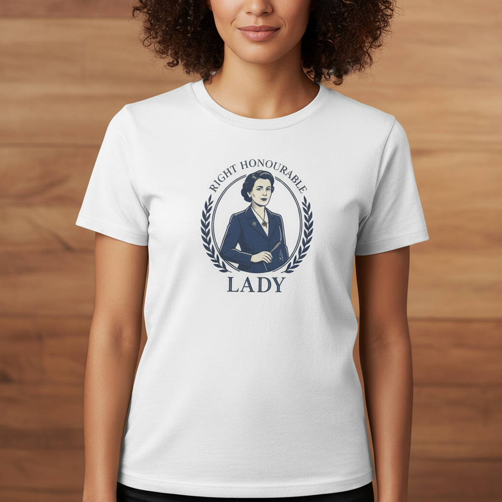 White t-shirt on female model with wood texture background
